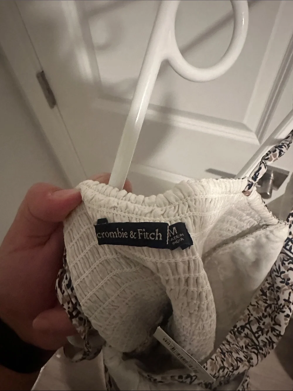 Abercrombie & Fitch Cream and Navy Floral Slip Maxi